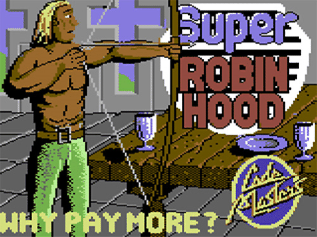 Super Robin Hood title screen for Commodore 64